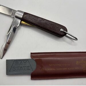 Vintage Klein Tools 2 Blade Folding Knife 1550-42 X Japan Bay State Abrasive